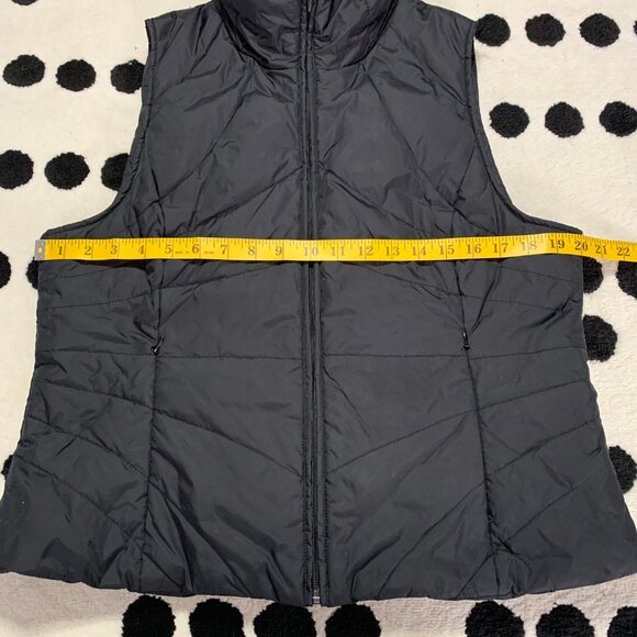 Kenneth Cole Reaction Down Filled Puffer Vest Womens L Black Full Zip Lined - Picture 7 of 8